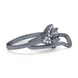 Two Piece Round Natural Stone Cluster Ring