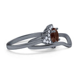Two Piece Round Natural Stone Cluster Ring