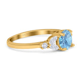 Art Deco Round Natural Stone Leaf Style Ring