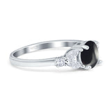 Art Deco Round Natural Stone Leaf Style Ring