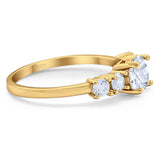 Five Stone Round Natural Stone Ring