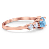 Five Stone Round Natural Stone Ring