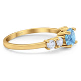 Five Stone Round Natural Stone Ring