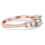 Five Stone Round Natural Stone Ring