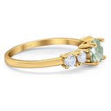 Five Stone Round Natural Stone Ring