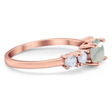 Five Stone Round Natural Stone Ring