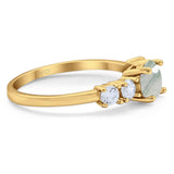 Five Stone Round Natural Stone Ring