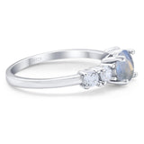 Five Stone Round Natural Stone Ring