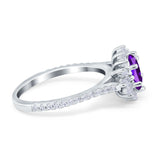 Art Deco Oval Natural Stone Floral Ring