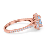 Art Deco Oval Natural Stone Floral Ring