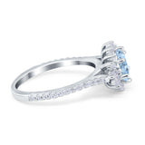 Art Deco Oval Natural Stone Floral Ring