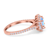 Art Deco Oval Natural Stone Floral Ring