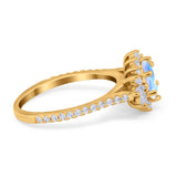 Art Deco Oval Natural Stone Floral Ring