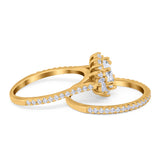 Two Piece Oval Natural Stone Bridal Ring