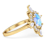 Vintage Style Oval Natural Stone Ring