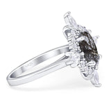 Vintage Style Oval Natural Stone Ring