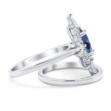 Two Piece Oval Natural Stone Bridal Ring
