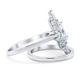 Two Piece Oval Natural Stone Bridal Ring
