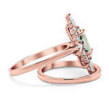 Two Piece Oval Natural Stone Bridal Ring