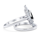 Two Piece Oval Natural Stone Bridal Ring