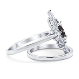 Two Piece Oval Natural Stone Bridal Ring