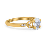 Pear Teardrop Natural Stone Floral Ring