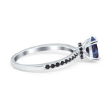 Art Deco Oval Natural Stone Wedding Ring