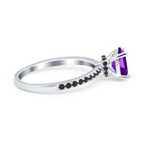Art Deco Oval Natural Stone Wedding Ring
