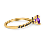 Art Deco Oval Natural Stone Wedding Ring