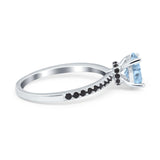 Art Deco Oval Natural Stone Wedding Ring