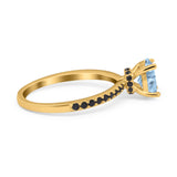 Art Deco Oval Natural Stone Wedding Ring