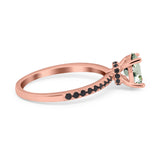Art Deco Oval Natural Stone Wedding Ring