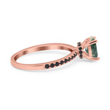 Art Deco Oval Natural Stone Wedding Ring