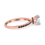 Art Deco Oval Natural Stone Wedding Ring