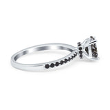 Art Deco Oval Natural Stone Wedding Ring