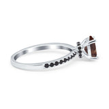 Art Deco Oval Natural Stone Wedding Ring