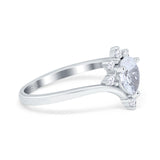 Pear Teardrop Natural Stone Chevron Ring