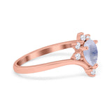 Pear Teardrop Natural Stone Chevron Ring