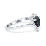 Pear Teardrop Natural Stone Chevron Ring