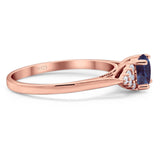 Art Deco Round Natural Stone Wedding Ring