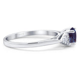 Art Deco Round Natural Stone Wedding Ring