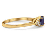 Art Deco Round Natural Stone Wedding Ring