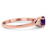 Art Deco Round Natural Stone Wedding Ring