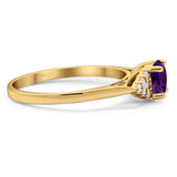 Art Deco Round Natural Stone Wedding Ring