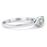 Art Deco Round Natural Stone Wedding Ring