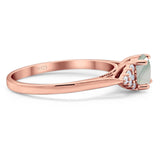 Art Deco Round Natural Stone Wedding Ring