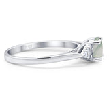 Art Deco Round Natural Stone Wedding Ring