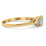 Art Deco Round Natural Stone Wedding Ring