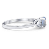 Art Deco Round Natural Stone Wedding Ring