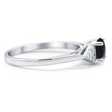 Art Deco Round Natural Stone Wedding Ring